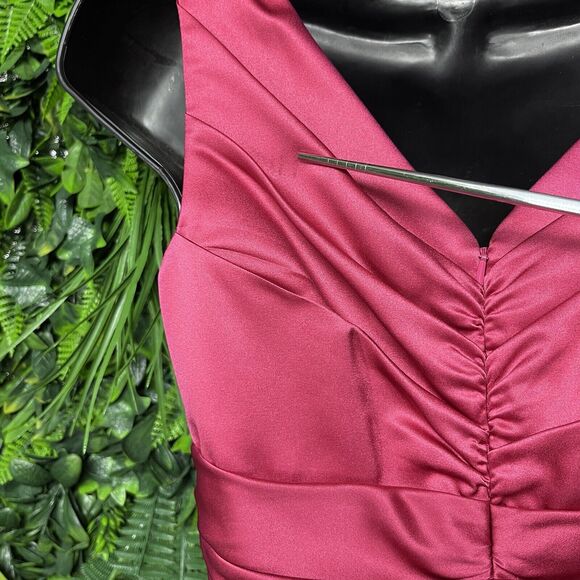 DAVIDS BRIDAL Dress Women 4 Pink‎ Satin Pleated Layered Gown Formal Wedding 2419 - Picture 11 of 12